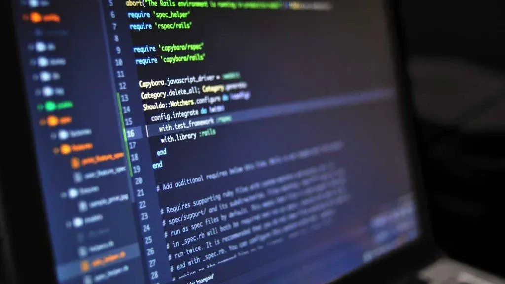 code on the screen